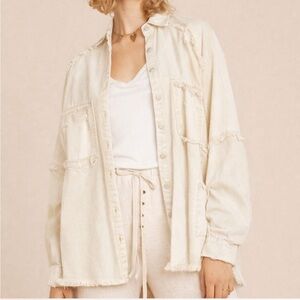 Women's Cream Denim Jacket